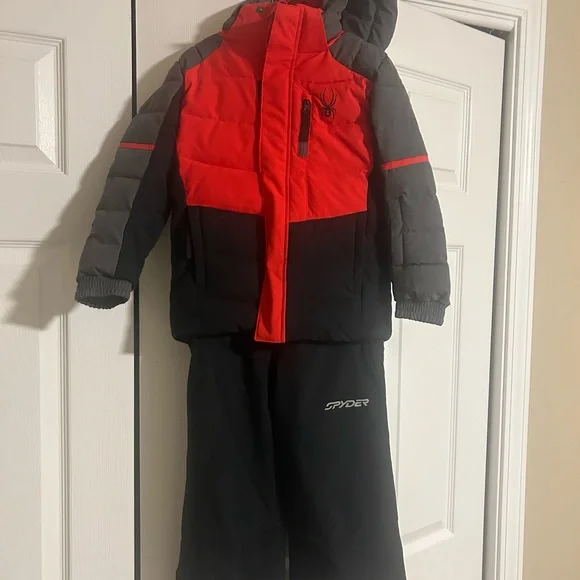 Spyder Red and Gray Kids' Winter Jacket and Pants Set - Picture 2 of 12